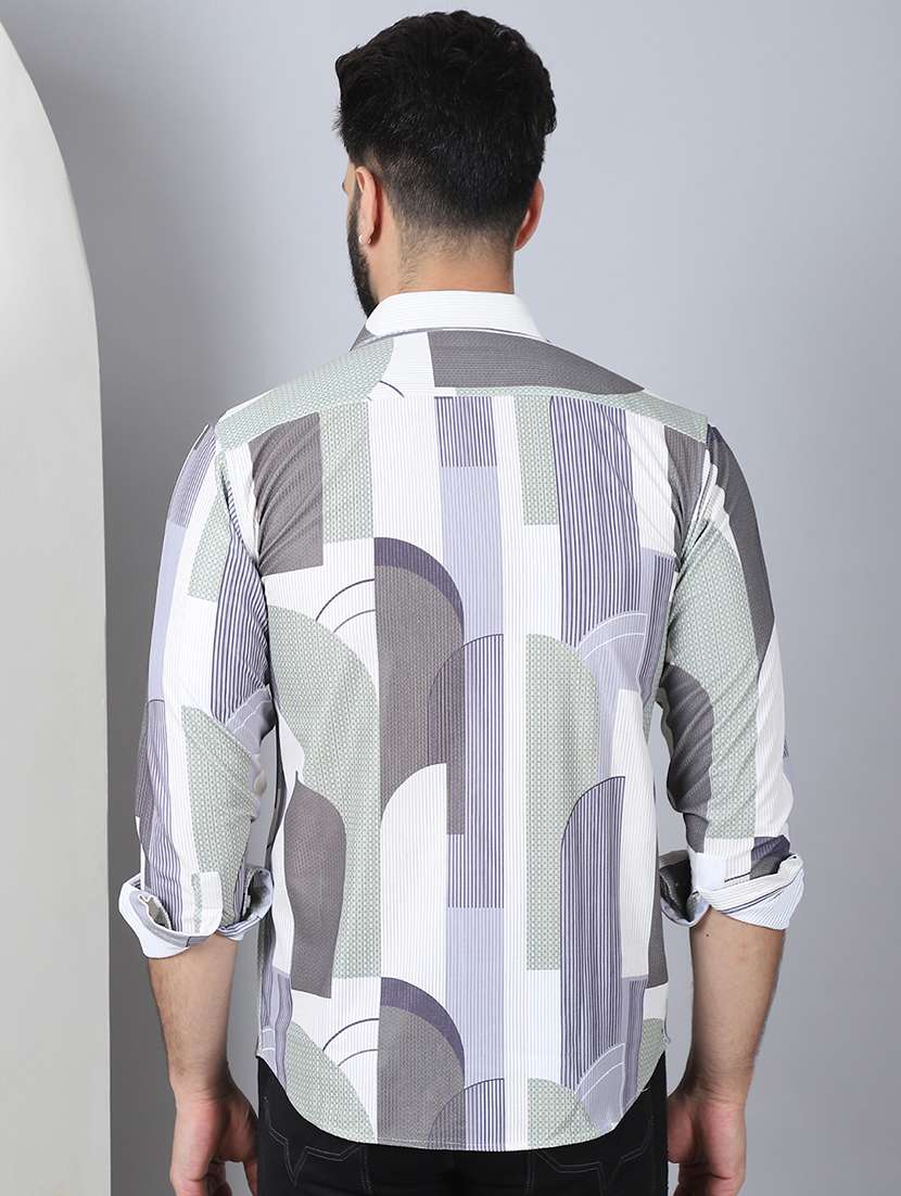 men printed long sleeve casual shirt - 21497940 - Standard Image - 2
