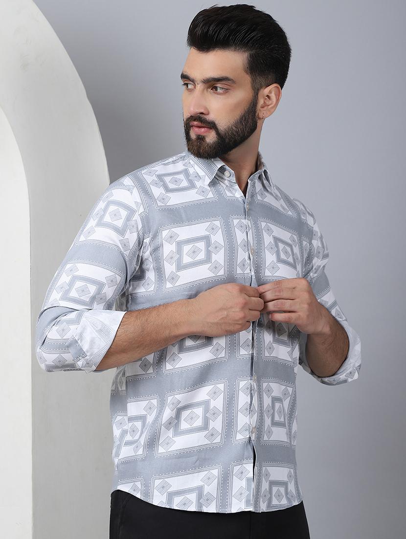 men printed long sleeve casual shirt - 21497949 - Zoom Image - 0