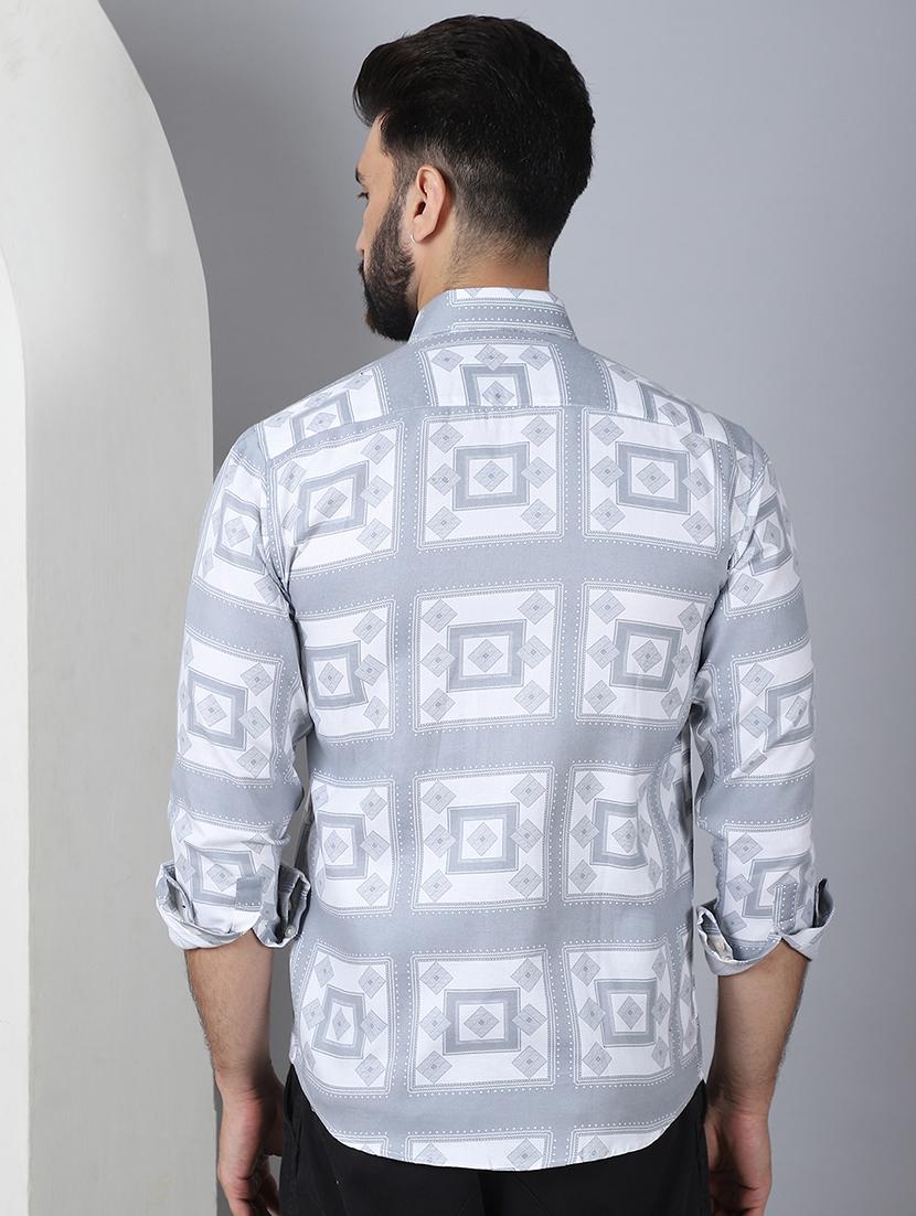 men printed long sleeve casual shirt - 21497949 - Standard Image - 2