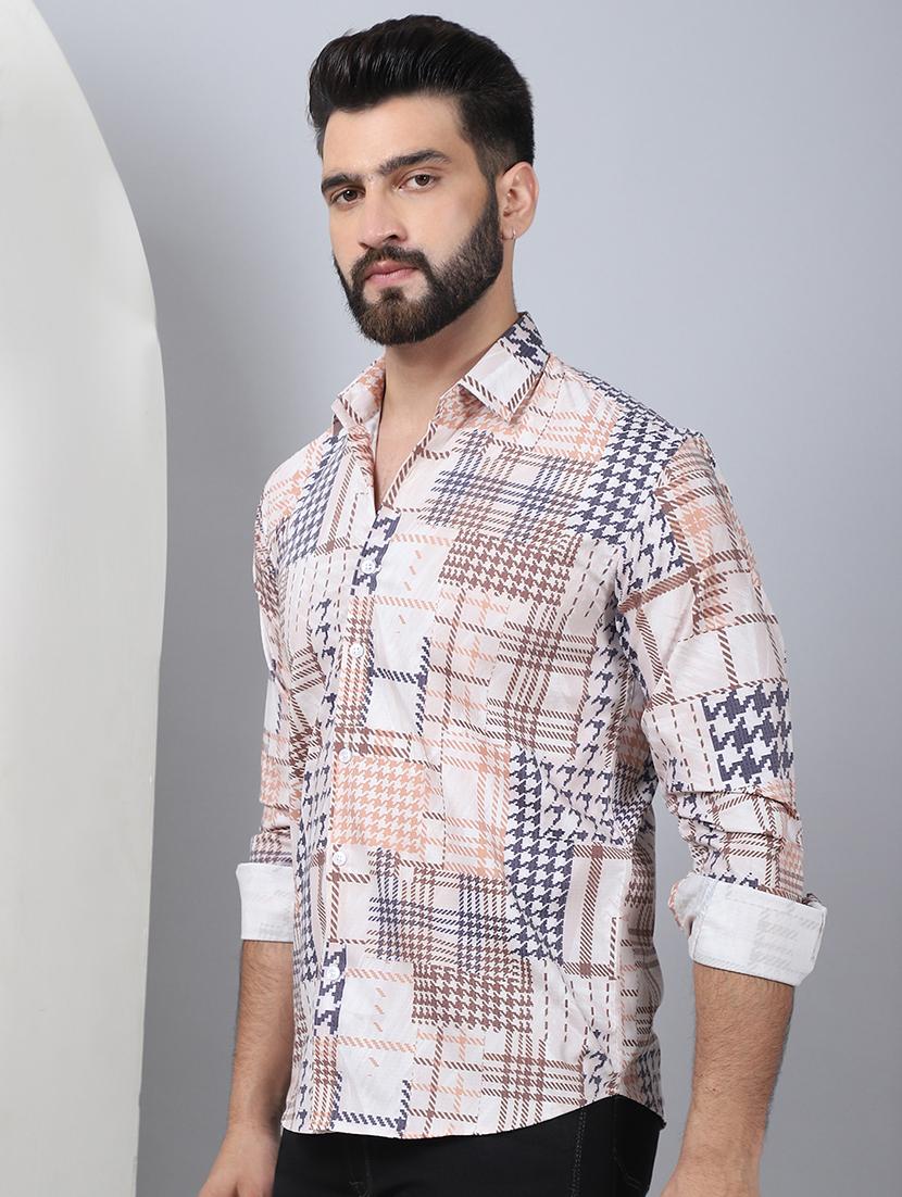 men printed long sleeve casual shirt - 21497952 - Standard Image - 2