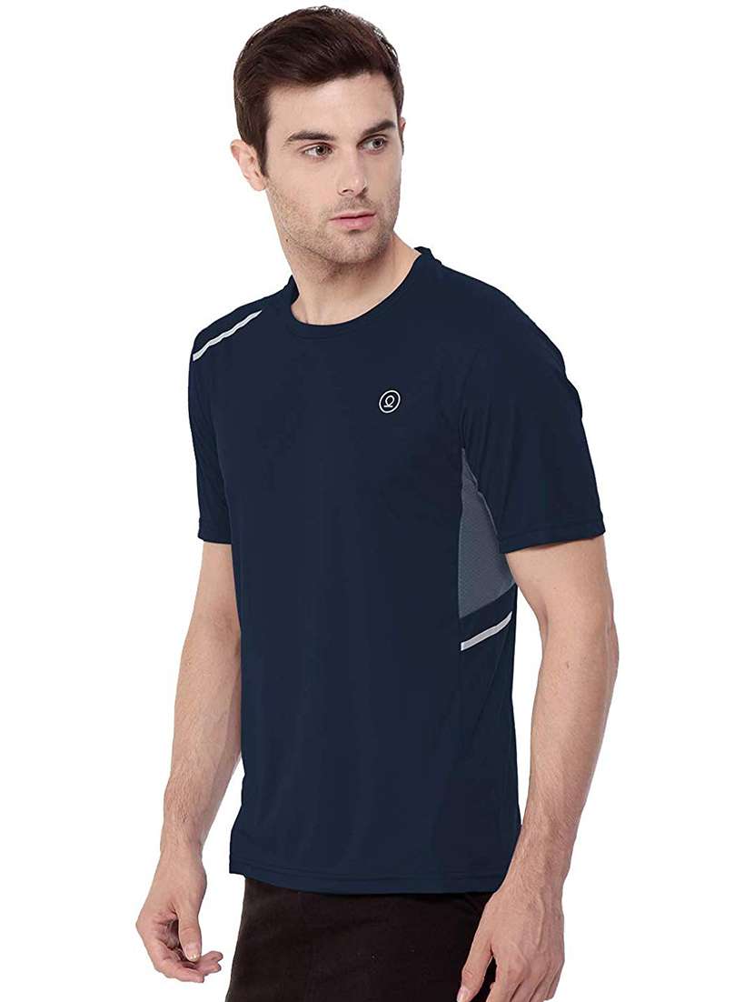 men solid active wear t-shirt