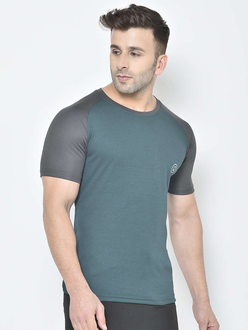 men color block active wear t-shirt