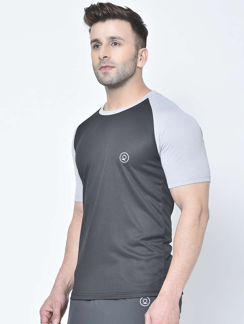 men color block active wear t-shirt