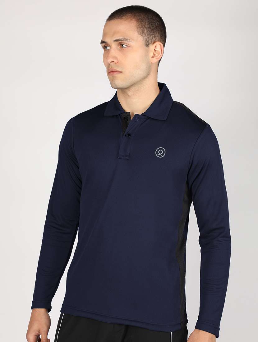 men polo neck solid t-shirt
