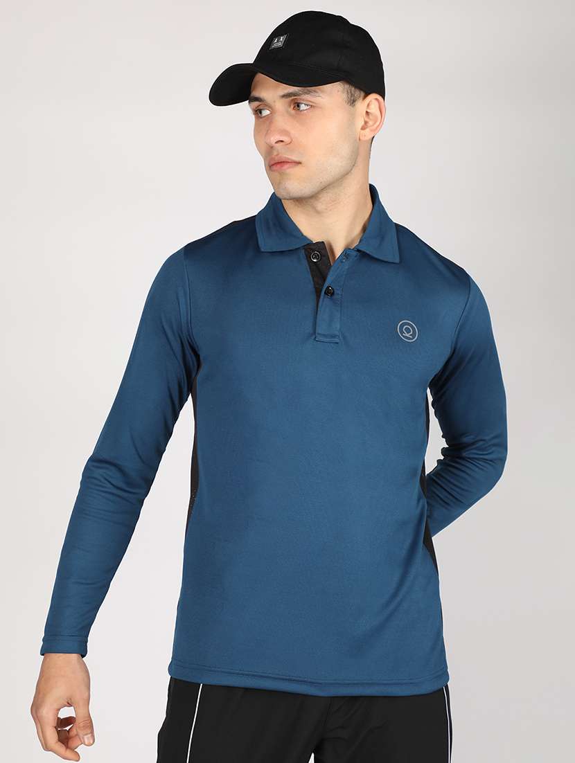 men polo neck taped active wear t-shirt - 21498307 - Standard Image - 2