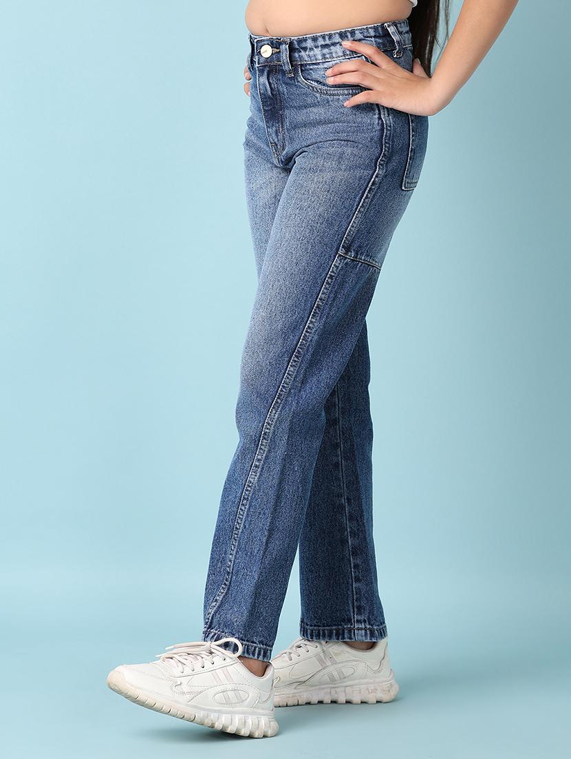 girls solid straight fit jeans - 21498640 - Standard Image - 2