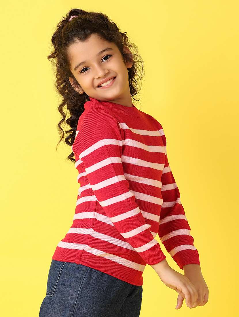 girls round neck striped pullover - 21498741 -  Standard Image - 2