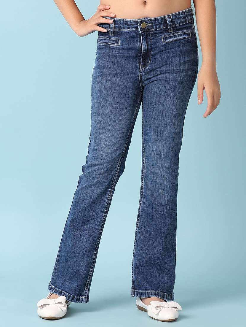 girls solid bootcut jeans