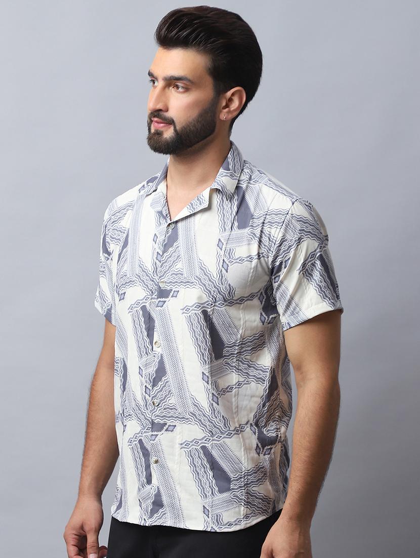 men printed short sleeve casual shirt - 21498865 - Standard Image - 2