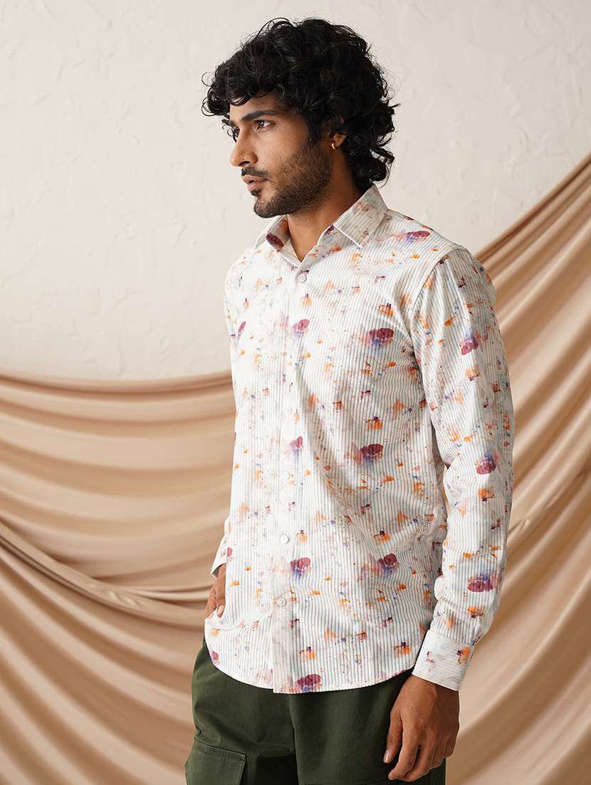 men printed long sleeve regular fit casual shirt - 21498873 -  Standard Image - 2