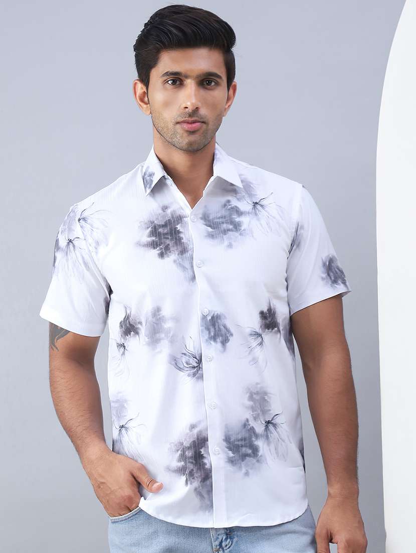 men printed short sleeve regular fit casual shirt - 21498881 -  Standard Image - 2