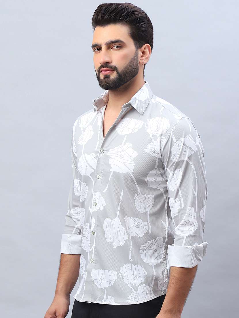 men printed long sleeve regular fit casual shirt - 21498885 -  Standard Image - 2