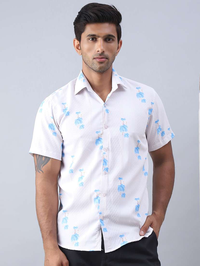 men printed short sleeve regular fit casual shirt - 21498887 -  Standard Image - 2