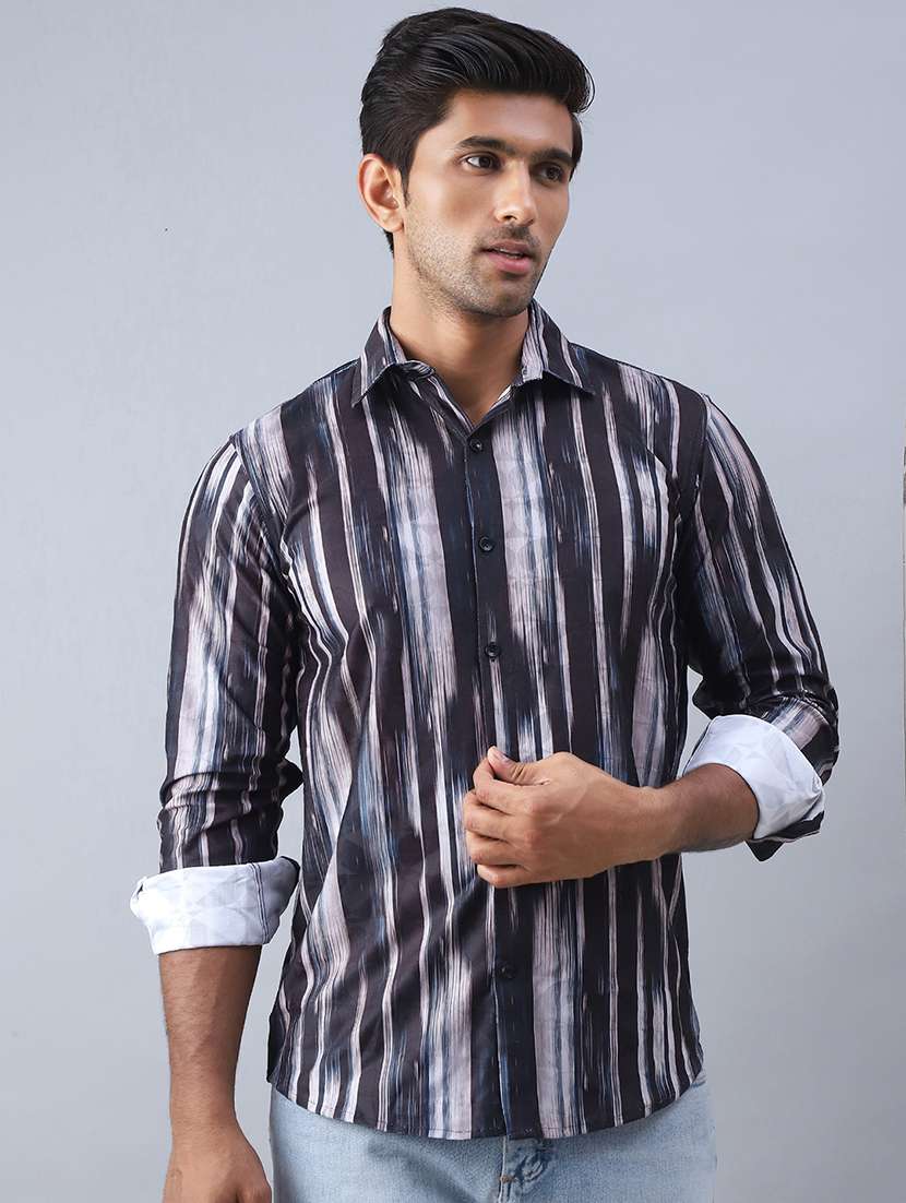 men printed long sleeve regular fit casual shirt - 21498889 -  Standard Image - 2