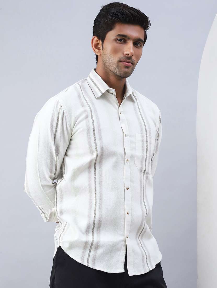 men striped long sleeve regular fit casual shirt - 21498897 -  Standard Image - 2