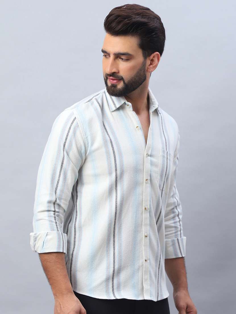 men striped long sleeve regular fit casual shirt - 21498898 -  Standard Image - 2