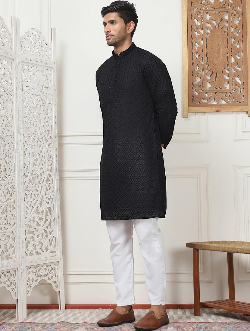 men embroidered kurta pyjama ethnic wear set - 21498951 - Standard Image - 2