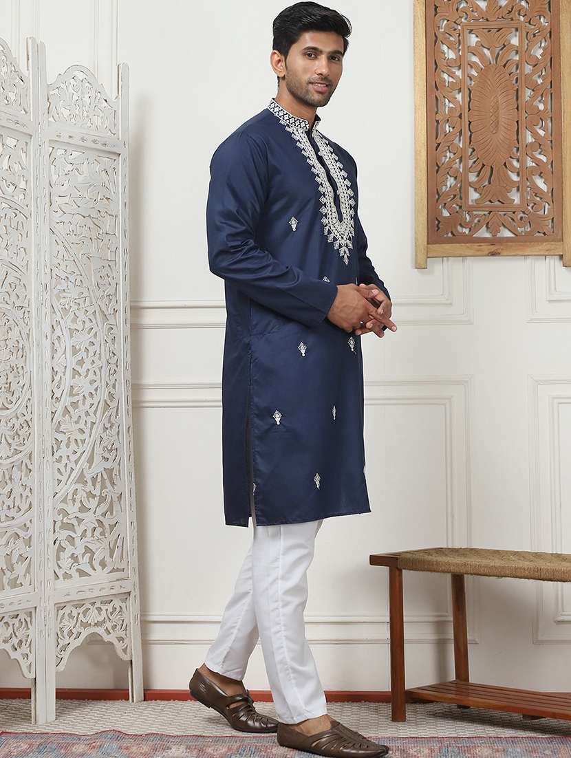 men embroidered kurta pyjama ethnic wear set - 21498959 -  Standard Image - 2