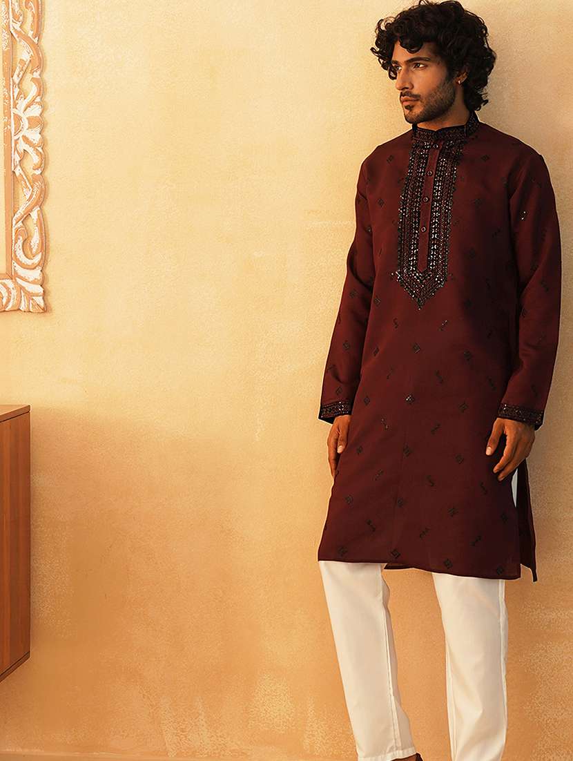 men embroidered kurta pyjama ethnic wear set - 21498972 -  Standard Image - 2