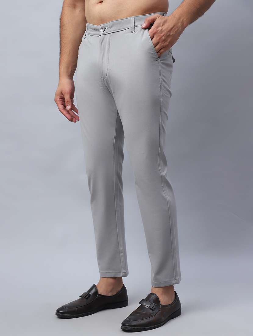 men grey cotton chinos casual trouser - 21499066 -  Standard Image - 2