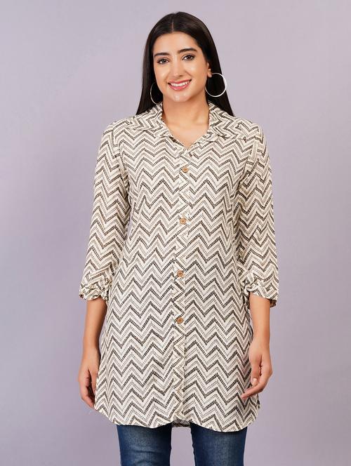 women beige printed straight kurta - 21499854 - Standard Image - 0
