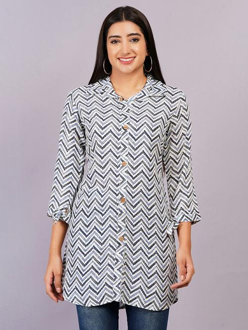 women three quarter sleeve straight kurti - 21499864 -  Standard Image - 0