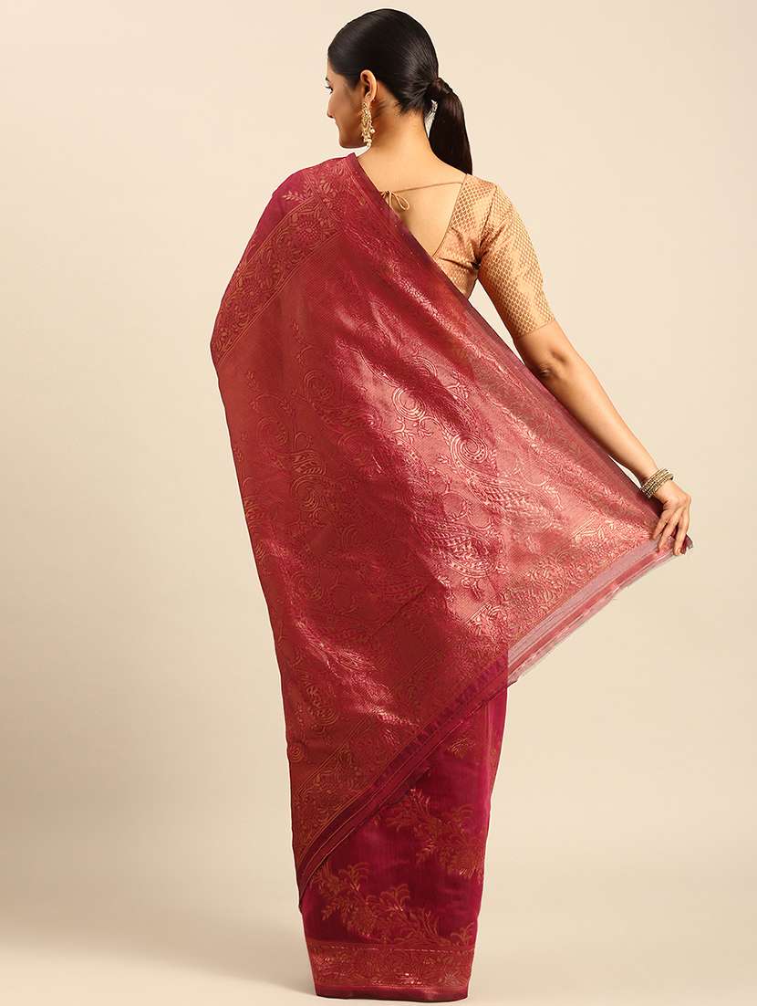 magenta cotton handloom saree with blouse - 21499981 -  Standard Image - 2