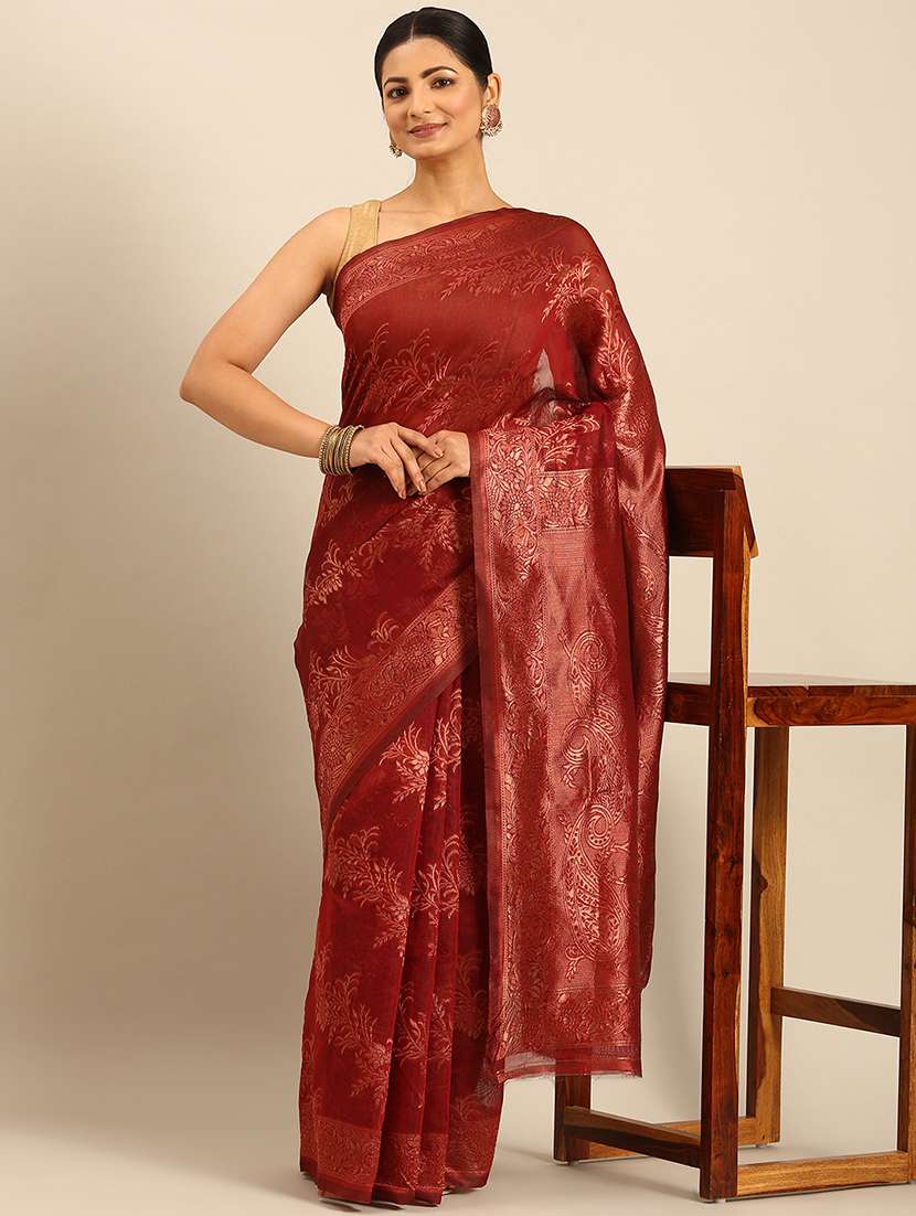 women self design banarasi saree with blouse - 21499983 -  Zoom Image - 0