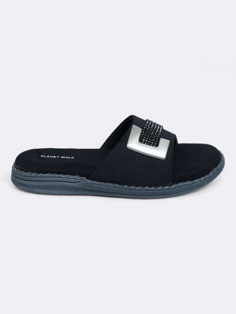 black suede slip on sandals - 21500368 - Standard Image - 2