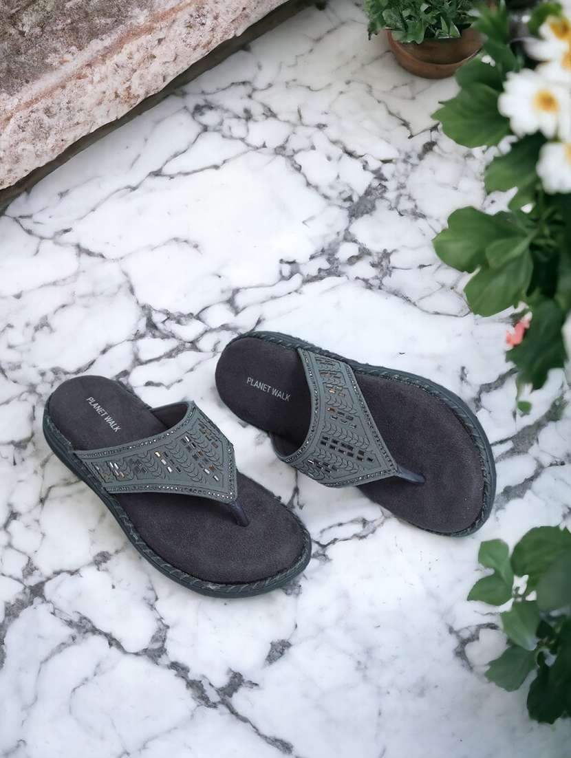 grey suede slip on sandals - 21500372 -  Zoom Image - 0