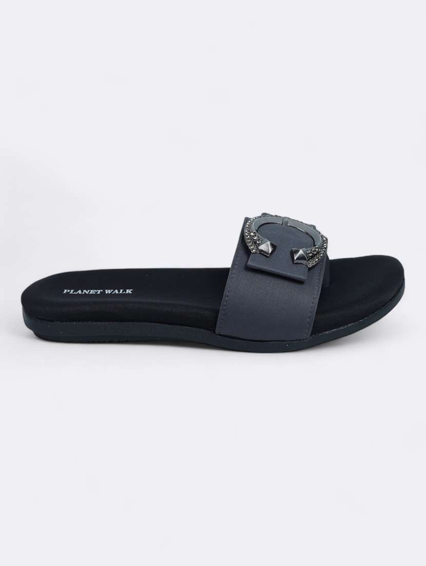 grey synthetic slip on sandals - 21500376 -  Standard Image - 2