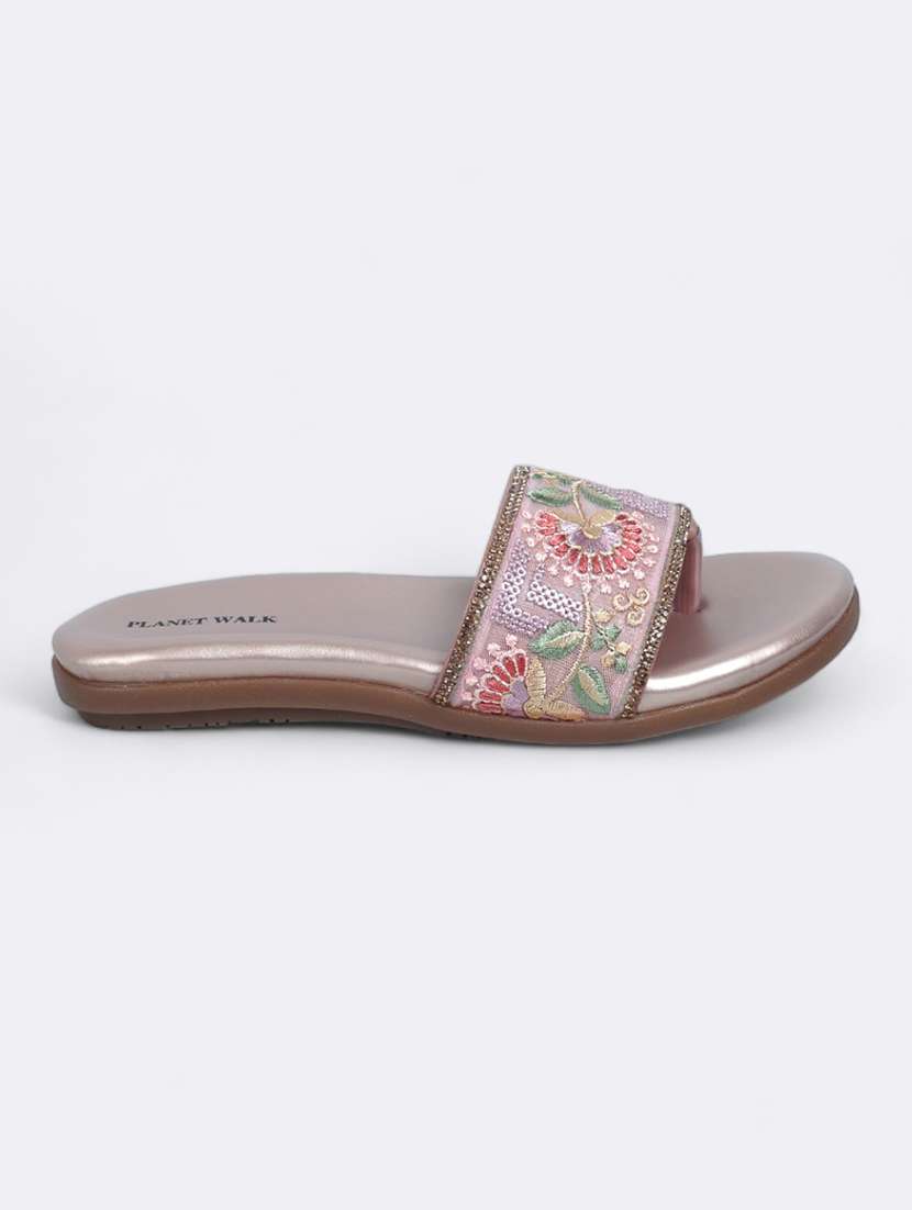 pink synthetic slip on sandals - 21500383 -  Standard Image - 2