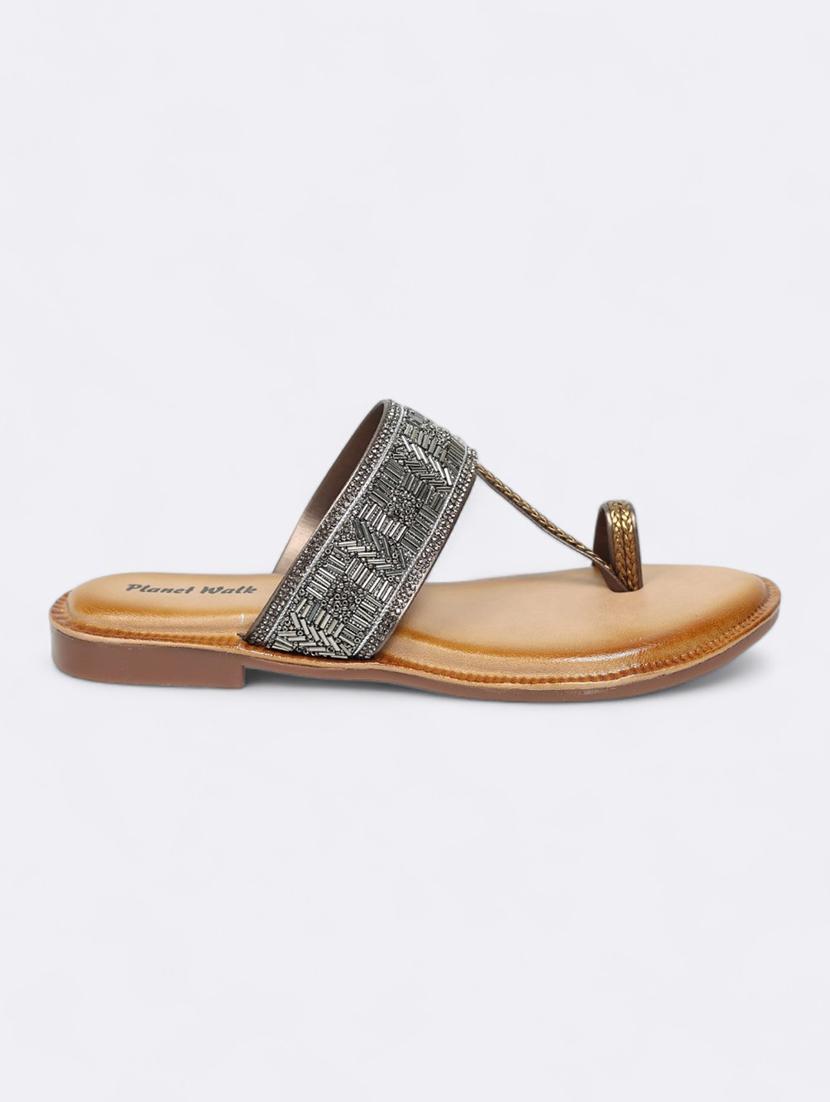 grey synthetic slip on sandals - 21500391 - Standard Image - 2