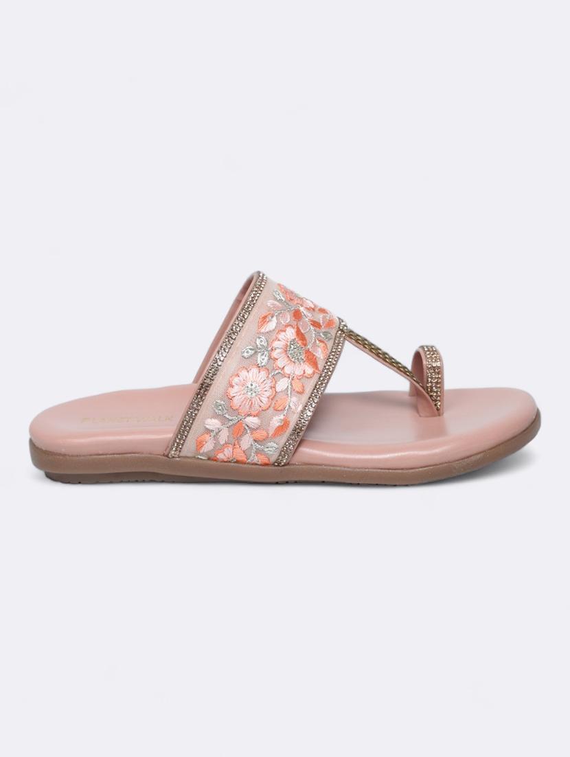 pink synthetic slip on sandals - 21500445 - Standard Image - 2