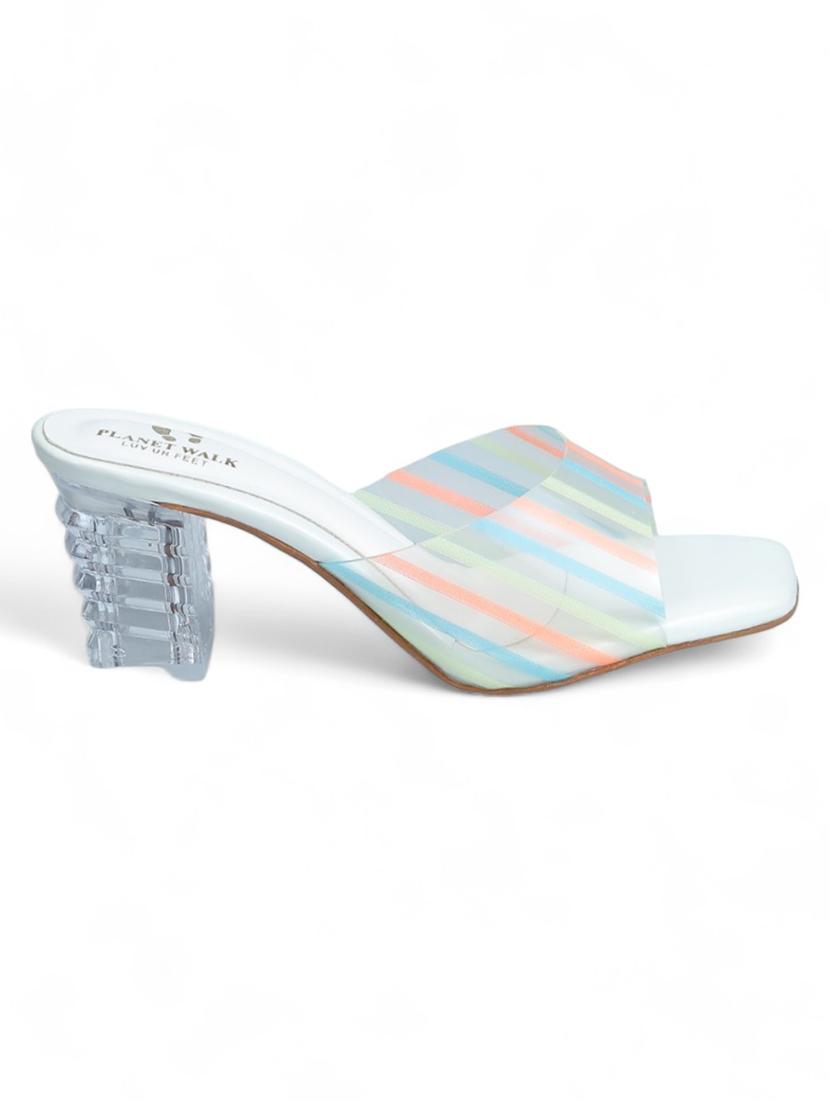white synthetic slip on sandals - 21500461 - Standard Image - 2