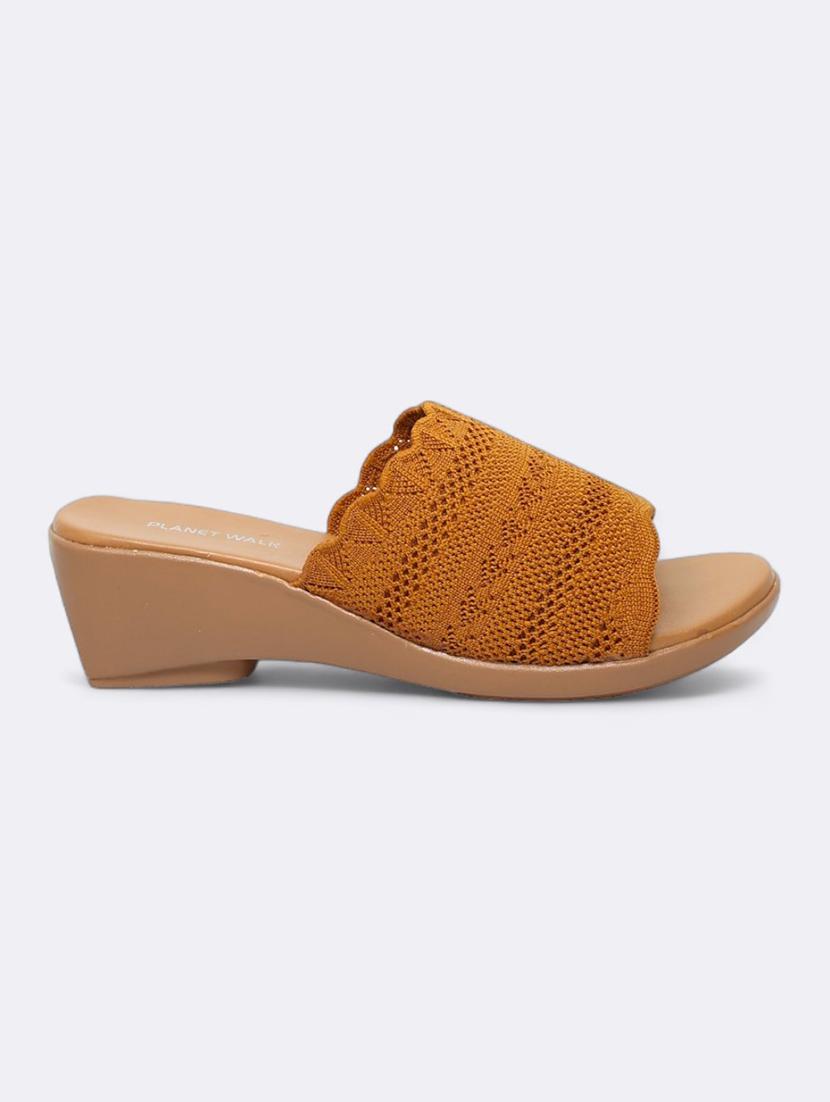 women tan slip on wedge - 21500464 - Standard Image - 2
