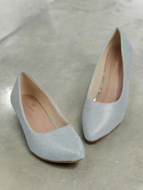 silver synthetic slip on sandals - 21500481 -  Standard Image - 0