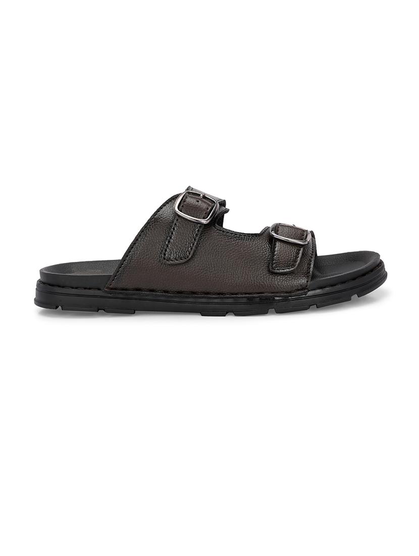 men brown slip on sandal - 21500683 - Standard Image - 2