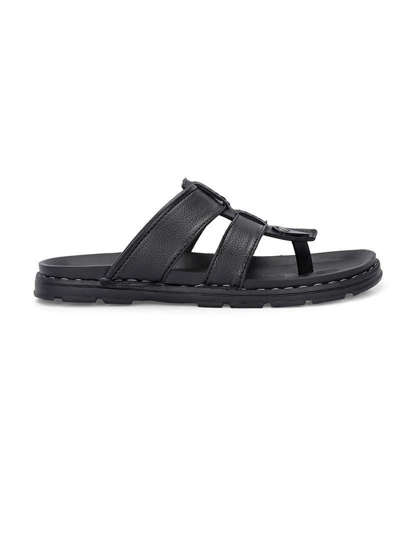 men black slip on sandal - 21500684 -  Standard Image - 2