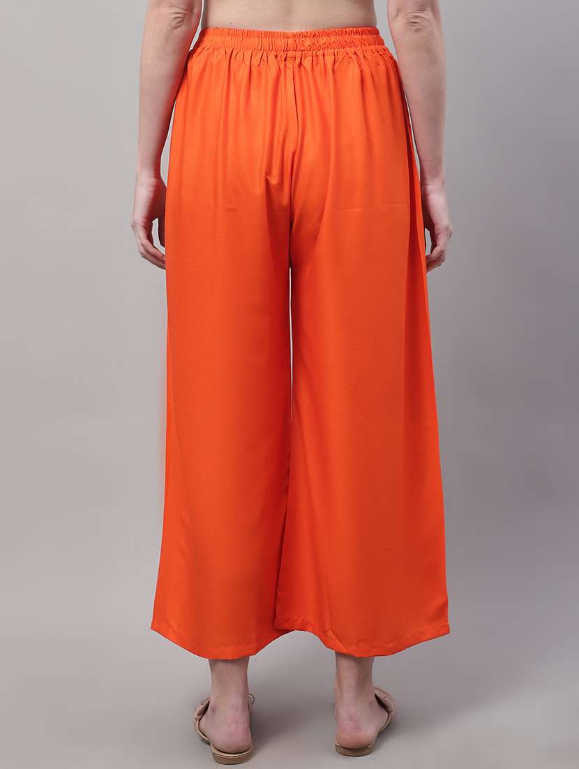 women multicolored solid set of 2 palazzos - 21500713 -  Standard Image - 2