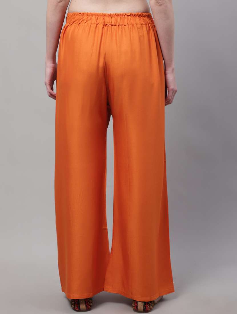 women multicolored solid set of 2 palazzos - 21500740 -  Standard Image - 2