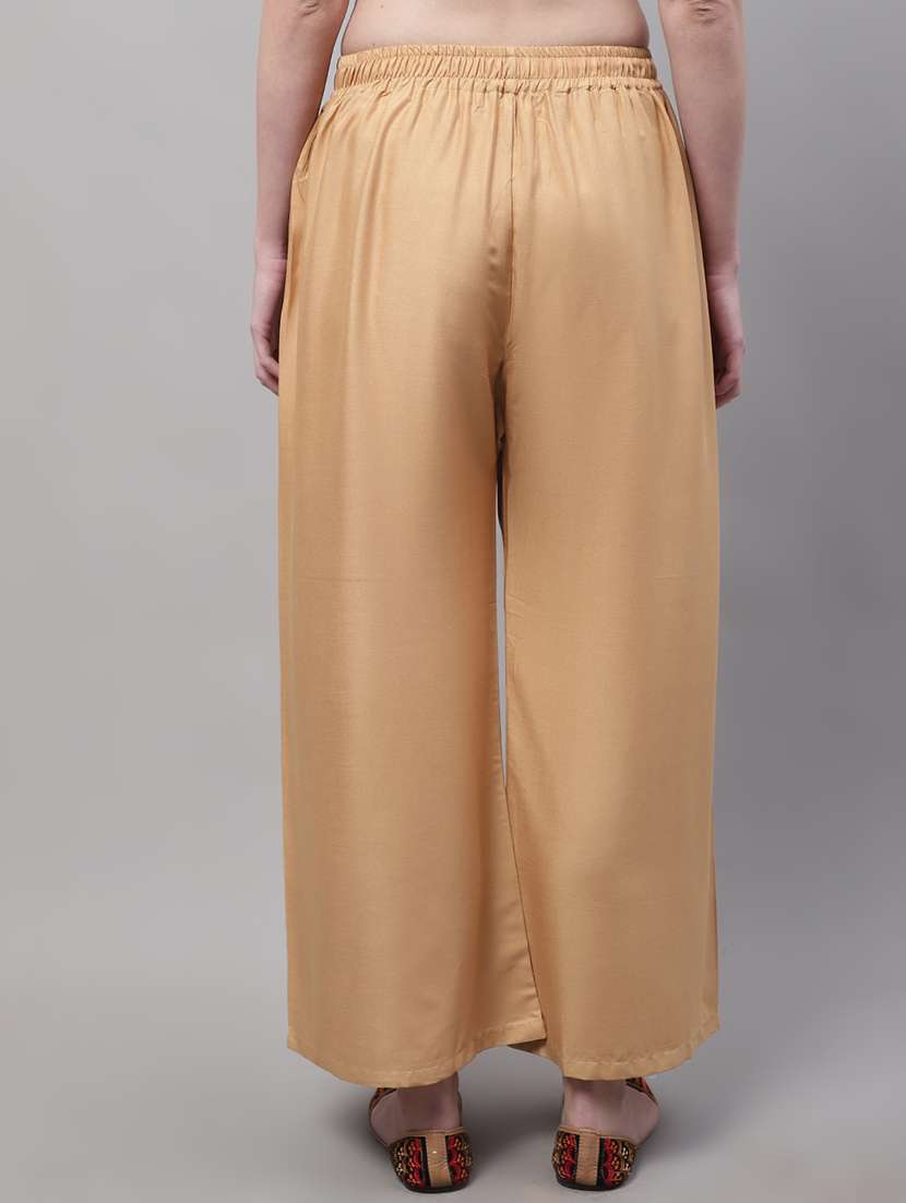 women multicolored solid set of 2 palazzos - 21500758 -  Standard Image - 2