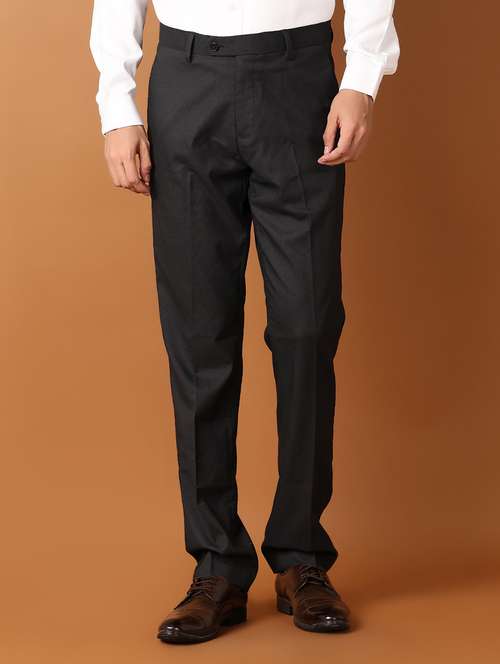 men self design flat front formal trouser - 21500963 -  Standard Image - 0