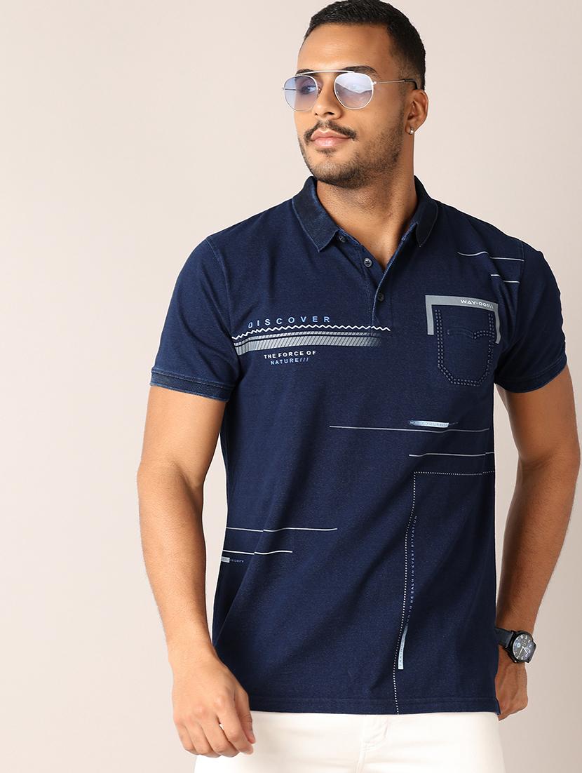 men polo neck front print t-shirt - 21501005 - Standard Image - 2