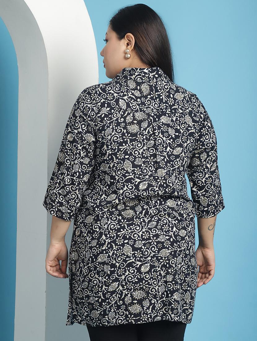 black printed regular top - 21501071 - Standard Image - 2