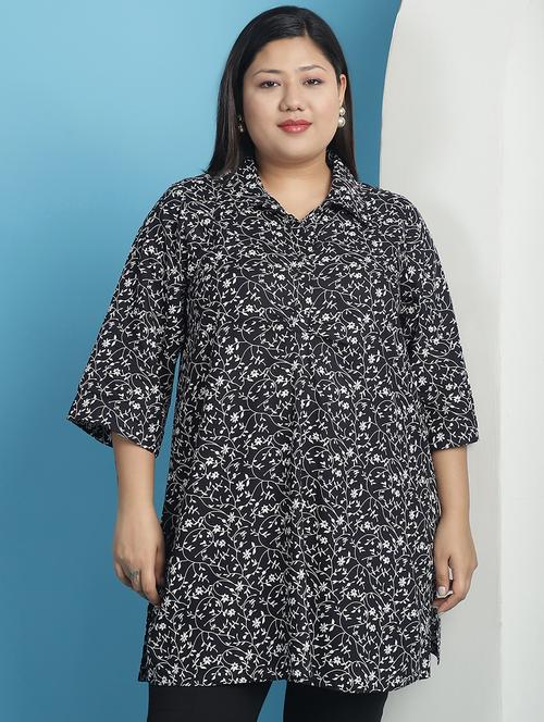 black floral printed regular top - 21501073 -  Standard Image - 0
