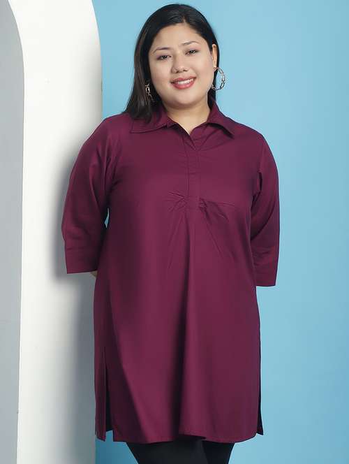 purple solid regular top - 21501083 -  Standard Image - 0