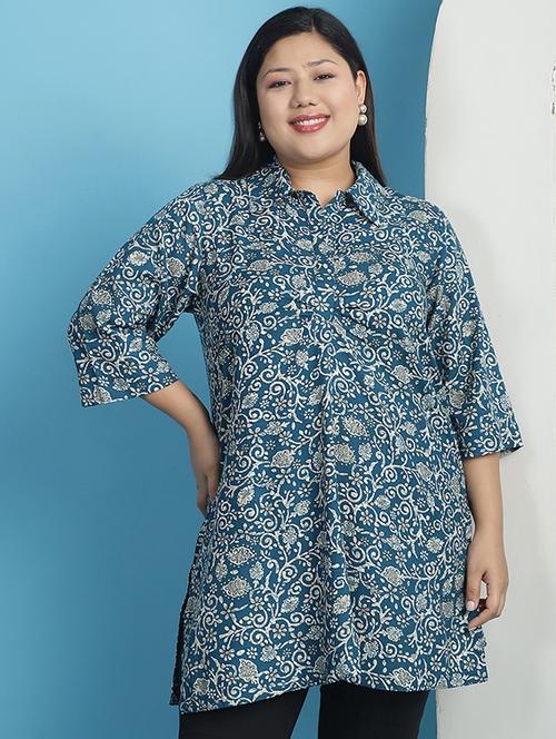 teal printed regular top - 21501086 -  Standard Image - 0
