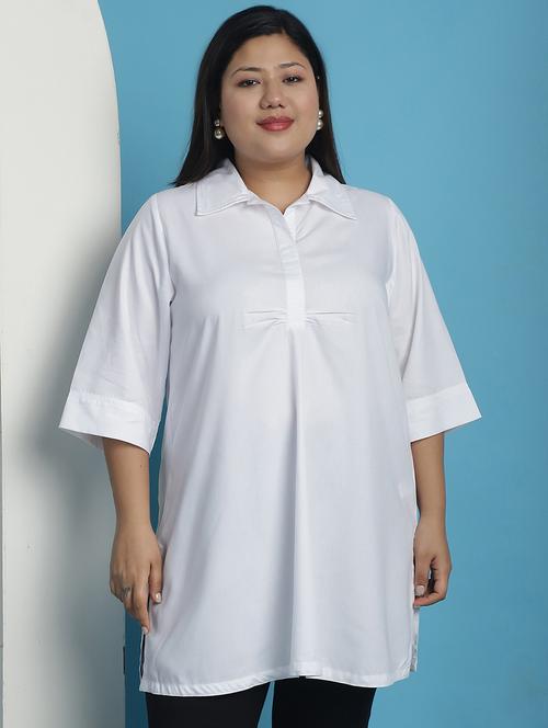 white solid regular top - 21501087 -  Standard Image - 0