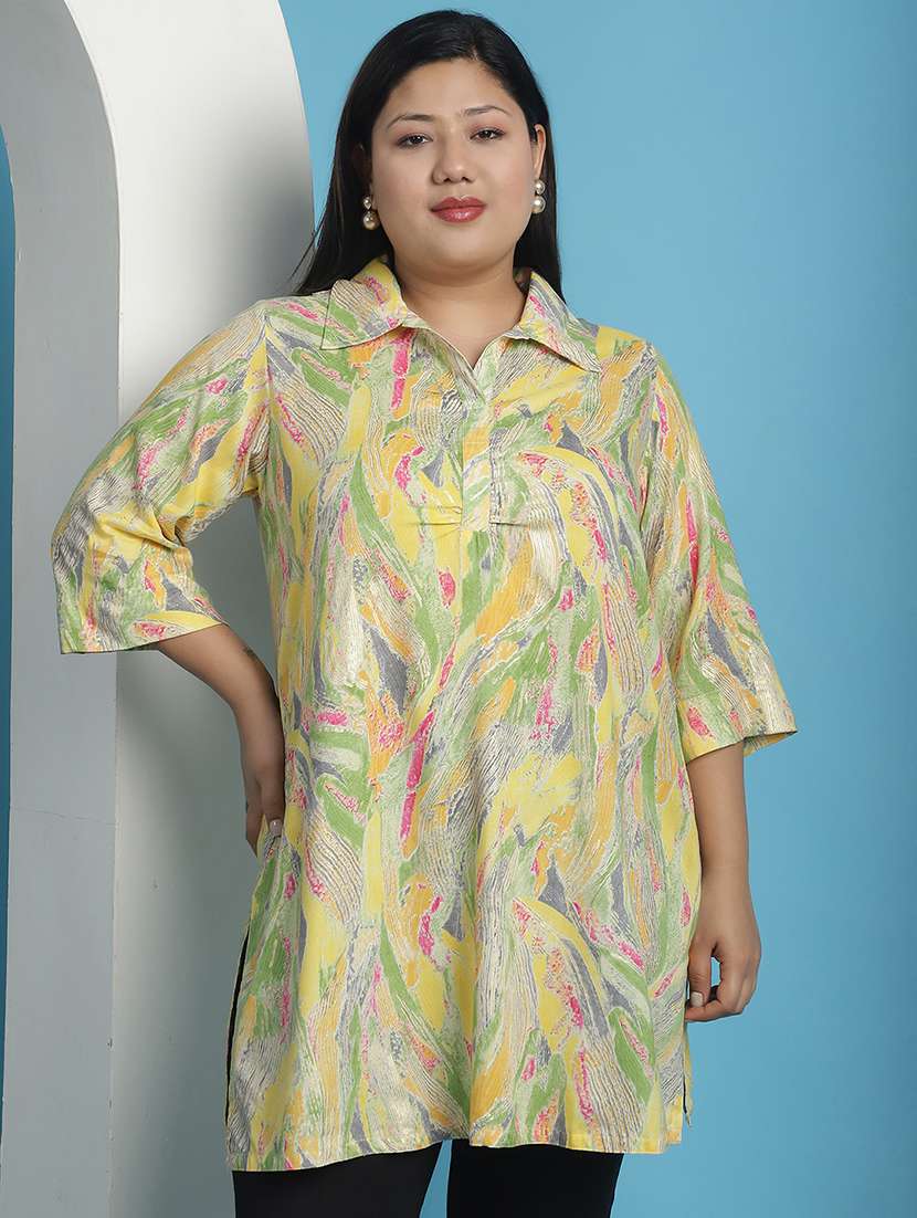 yellow printed regular top - 21501088 - Zoom Image - 0